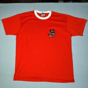 Vintage Oneita Tiger Cubs BSA Ringer T-Shirt Orange Single Stitch Made in USA XL